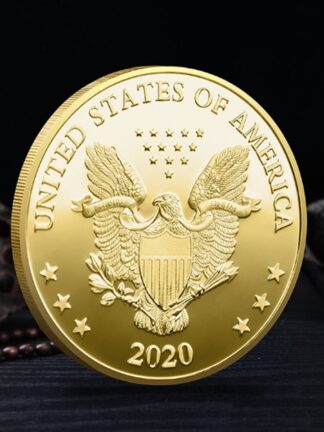 Купить 2pcs Non Magnetic Crafts Joe Biden Gold Plated Coin Collectibles President Original Badge Medal Gifts