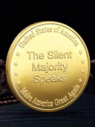 Купить 10pcs Non Magnetic Donald Trump Craft The Majority Speaks Make American Great Again Gold Plated Collectible Coin