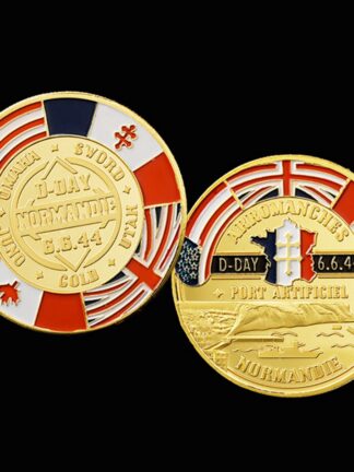 Купить Non Magnetic Crafts 1944 The Great War Arromanches Normandy Operation Overlord Military Gold Plated Challenge Coin Original Collection