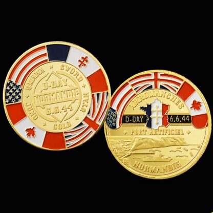 Купить Non Magnetic Crafts 1944 The Great War Arromanches Normandy Operation Overlord Military Gold Plated Challenge Coin Original Collection