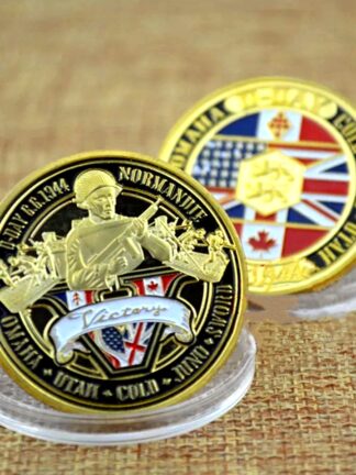 Купить 50pcs Non Magnetic 70th Anniversary Battle Normandy Medal Of Gilded Military Craft Challenge US Coins For Collection With Hard Capsule