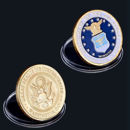 Купить Non Magnetic Metal Crafts USA Military Challenge Gold Coin Department Of The Air Force Washington D.C Value With Badge Capsule