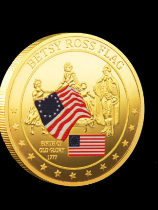 Купить 2pcs Non Magnetic 1777 United States History Commemorative Craft Badge Betsy Ross Flag Emorial Continental Meeting Metal USA Coin Collection