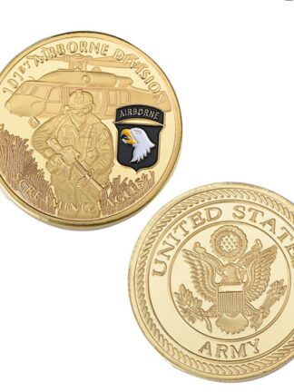Купить Non Magnetic US Army Crafts 101st Airborne Screaming Eagles Military Gold Plated Souvenir Challenge Coin Collection Medal Craft