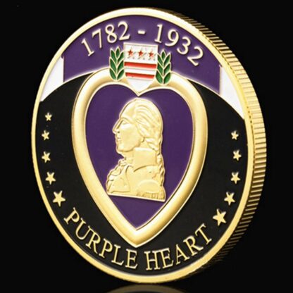 Купить Non Magnetic USA Challenge Coin Craft 1782-1932 Purple Heart Reward Superior Military Soldier Medal Gold Plated Badge Art