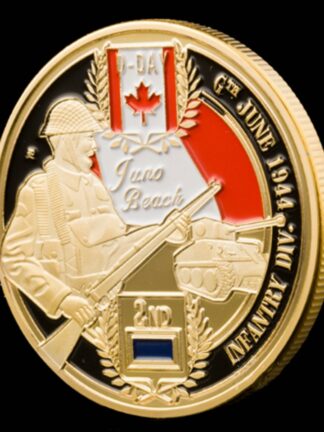 Купить Non Magnetic Day D Normandy Juno Beach Military Craft Canadian 2rd Division Gold Plated 1oz Commemoration Collectible Coin Collectibles
