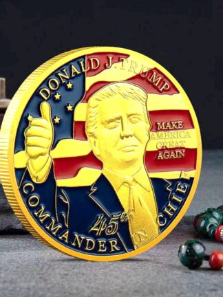 Купить 20pcs Non Magnetic Donald Trump President Historical Craft Gold Plated Collectible Coins Medallions USA Style Collection Badge