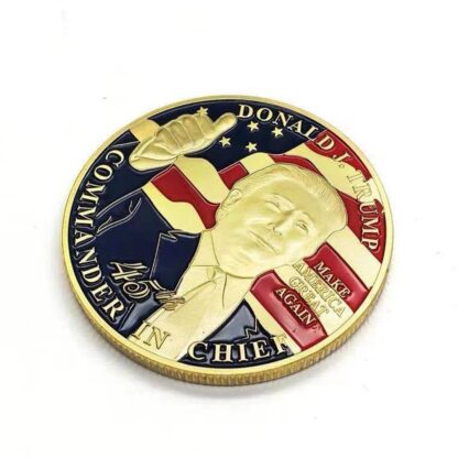 Купить 50pcs Non Magnetic Donald Trump President Historical Craft Gold Plated Collectible Coins Medallions USA Style Collection Badge