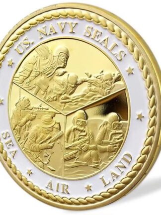 Купить 50pcs Non Magnetic Crafts US Navy Seals Sea Air Land Naval Special Warare Command Gold Plated Challenge Coin