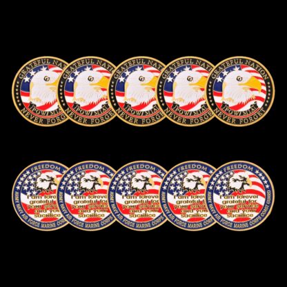 Купить 5pcs Non Magnetic USA Army Craft Navy Air Force Marine Corps Coast Guard Freedom Eagle Gold Plated Color Rare Challenge Coin For Collection