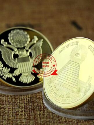 Купить Non Magnetic Great Seal Of The United States Gold Plated Challenge Coin Craft Freedom Eagle All Seeing Eye Collection Badge