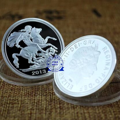 Купить 2pcs Non Magnetic Crafts 2013 BRITISH SOVEREIGN KING GEORGE Elizabeth II Silver Plated Souvenir Replica Coin Collection