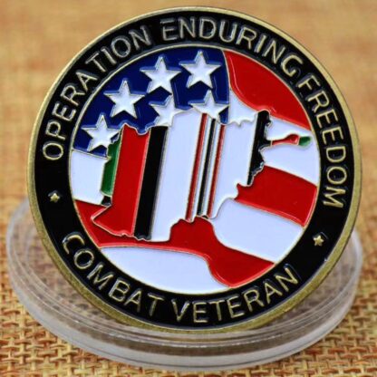 Купить Non Magnetic Crafts Operation Enduring Freedom Combat Veteran OEF Bronze Plated Challenge Coin