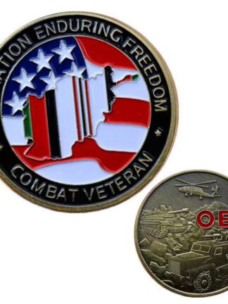 Купить 2pcs Non Magnetic Crafts Operation Enduring Freedom Combat Veteran OEF Bronze Plated Challenge Coin
