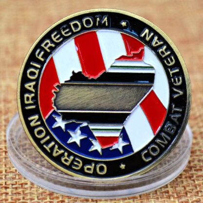 Купить 2pcs Non Magnetic Crafts Operation Enduring Freedom Combat Veteran OIF Bronze Plated Challenge Coin