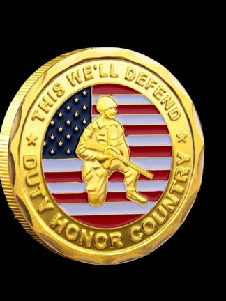 Купить 20pcs Non Magnetic Proud Served This We'll Defend Duty Honor Country Veteran Day US Flag Army Craft Challenge Coin With Capsule