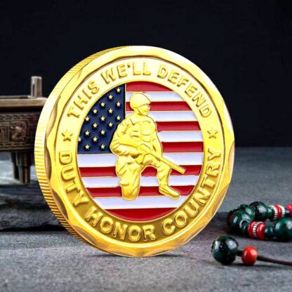 Купить 2pcs Non Magnetic Proud Served This We'll Defend Duty Honor Country Veteran Day US Flag Army Craft Challenge Coin With Capsule