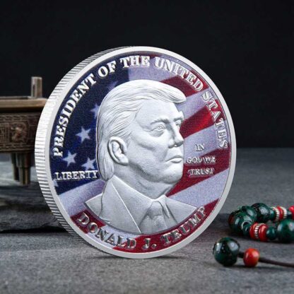 Купить 10pcs Non Magnetic Crafts SAmerican 45th President Donald Trump The Statue Of Liberty Silver Plated Coin Collection