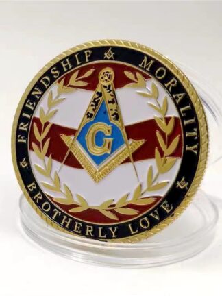 Купить Non Magnetic Euro Masonic Craft Association Under A Brotherhood Man The Fatherhood Of God Gold Plated Token Challenge Coin