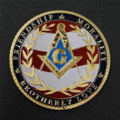 Купить 50pcs Non Magnetic Euro Masonic Craft Association Under A Brotherhood Man The Fatherhood Of God Gold Plated Token Challenge Coin