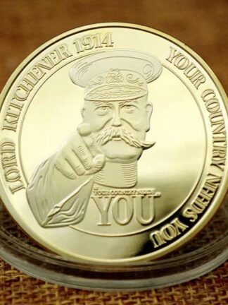 Купить Non Magnetic Crafts You Never Forget The Graet War 1914-19118 Lord Kttchener Gold Plated Challenge Coin
