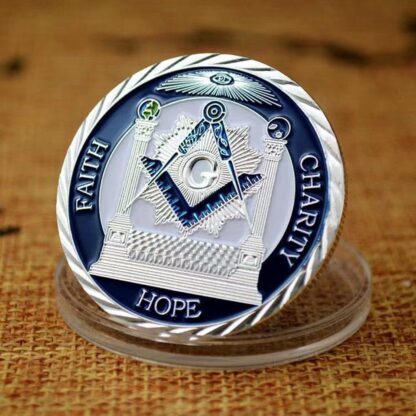 Купить Non Magnetic Masonic Commemorative Badge Craft Freemason Medal Silver Plated Coin Association Under A Brotherhood of Man