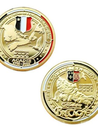 Купить 10pcs Non Magnetic Challenge Craft Acadie 1765-2015 BELLE ILE EN MER Gold Plated Collection Coin Gift