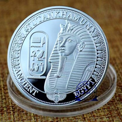 Купить Non Magnetic Crafts Egyptian Pharaoh Stone Lions Face Pyramid Silver Plated Commemorative Coin