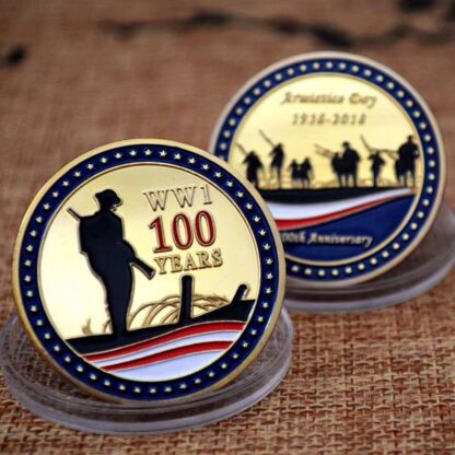 Купить Non Magnetic Commemorative Coin Craft First World War Armistice Day 100 Years Anniversary Gold Plated Collection Badgein