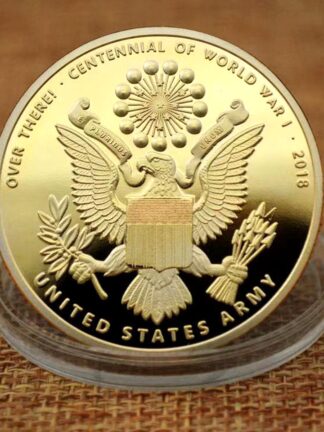 Купить 50pcs Non Magnetic First World War Soldier Liberty United Stated Army Eagles Craft Gold Plated Challenge Coin