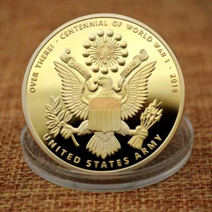 Купить 50pcs Non Magnetic First World War Soldier Liberty United Stated Army Eagles Craft Gold Plated Challenge Coin