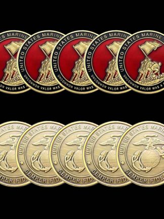 Купить 5pcs Non Magnetic USA Marine Corps Bronze Plated Coins Arts and Crafts Navy Emblem SEMPER FIDELIS Military Challenge Collectible Gifts