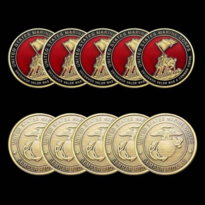 Купить 5pcs Non Magnetic USA Marine Corps Bronze Plated Coins Arts and Crafts Navy Emblem SEMPER FIDELIS Military Challenge Collectible Gifts