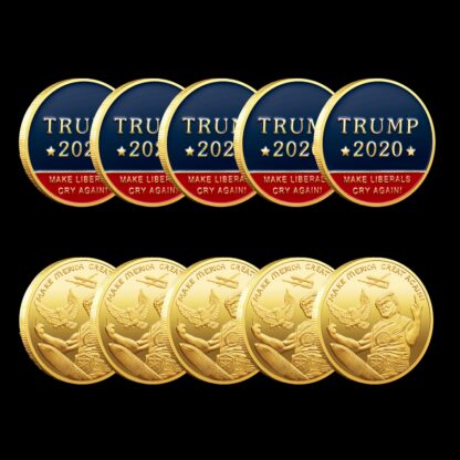 Купить 5pcs Non Magnetic US President Trump Craft Badge Make American Great Liberals Cry Again Gold Plated Souvenir Coin