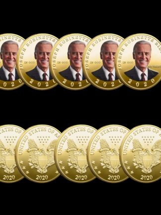 Купить 5pcs Non Magnetic Joe Biden Craft Badge Gold Plated Collectibles President Original Coin Medal Gifts