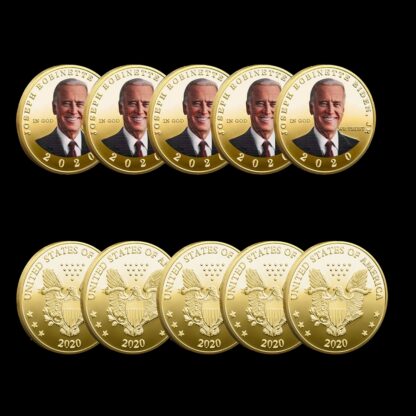 Купить 5pcs Non Magnetic Joe Biden Craft Badge Gold Plated Collectibles President Original Coin Medal Gifts