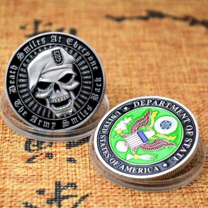 Купить Non Magnetic Craft USA Military Challenge Coin Green Beret In God We Trust State Department Statue of Liberty & Eagle Metal Token Badge Collection