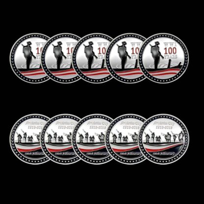 Купить 5pcs Non Magnetic Challenge Craft Armistice Day 100 Years Anniversary Silver Plated Souvenir Medal Art Collection Coin