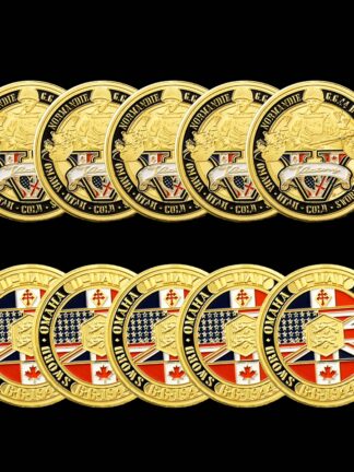 Купить 5pcs Non Magnetic 70th Anniversary Battle Normandy Medal Craft Of Gilded Military Challenge US Coins For Collection With Hard Capsule