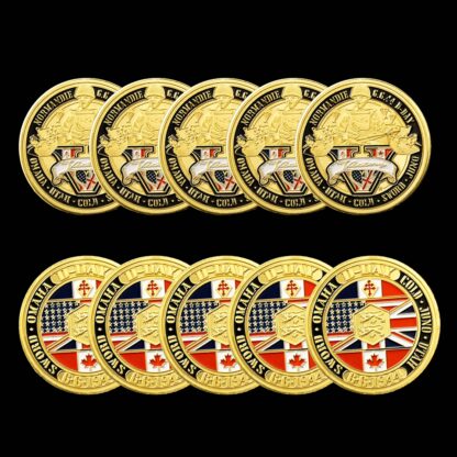 Купить 5pcs Non Magnetic 70th Anniversary Battle Normandy Medal Craft Of Gilded Military Challenge US Coins For Collection With Hard Capsule