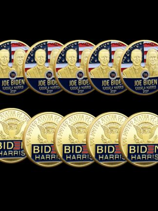 Купить 5pcs Non Magnetic US President Joe Biden Craft Gold Plated Commemorative Collectibles USA Challenge Coin