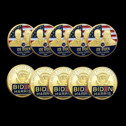 Купить 5pcs Non Magnetic US President Joe Biden Craft Gold Plated Commemorative Collectibles USA Challenge Coin