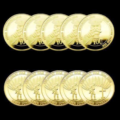 Купить 5pcs Non Magnetic Challenge Craft You Never Forget The Graet War 1914-19118 Lord Kttchener Gold Plated Army Military Coin