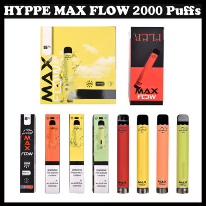 Купить US Warehouse Delivery E cigarettes Hyppe Max Flow Disposable Vape Pen Starter Kits 900mAh Battery Pre Filled 6.0ml Oil Device smoking Pod 2000 Puffs