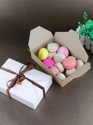 Купить Kraft Paper Gift Box Envelope Type Cardboard Boxes Package for Macaron Wedding Christmas Party Cookie Boxes