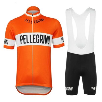 Купить Summer 1976 Orange Retro Cycling Jersey And Bib Shorts GEL Breathable PAD Set men short sleeve mountain biking road bike clothing