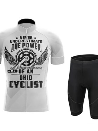 Купить 2021 Men's Short Sleeve Cycling Jersey with Shorts Summer Spandex White Bike Quick Dry