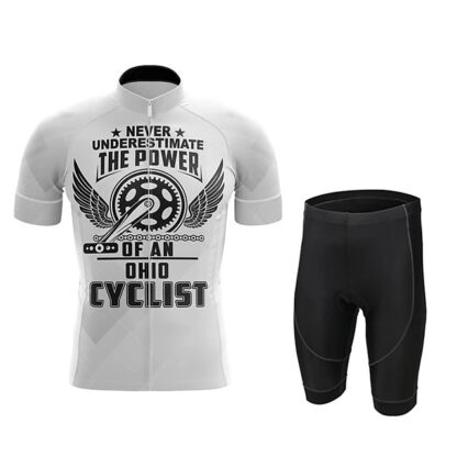 Купить 2021 Men's Short Sleeve Cycling Jersey with Shorts Summer Spandex White Bike Quick Dry