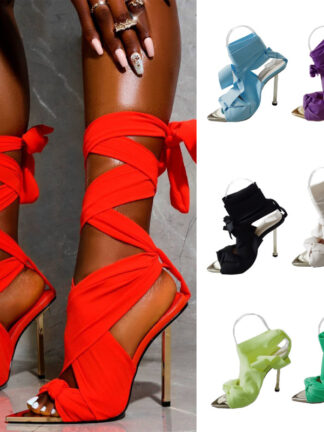 Купить 2021 new European and American fashion women's Shoes Sexy thin bandage style Roman stiletto sandals