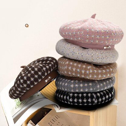 Купить Berets Korean Style Spring And Autumn Fashion Women's Woolen Beret Outdoor Leisure All-Match Warm Octagonal Painter Hat